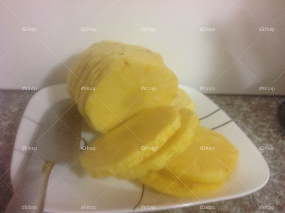 Temptation- peeled juicy pineapple.