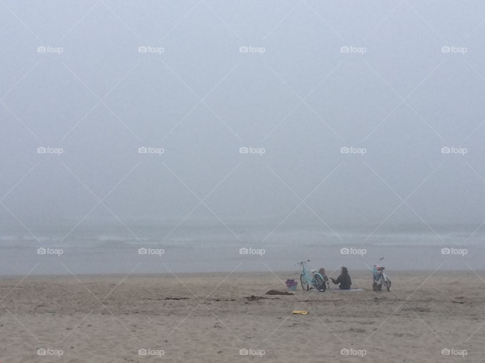 Foggy beach