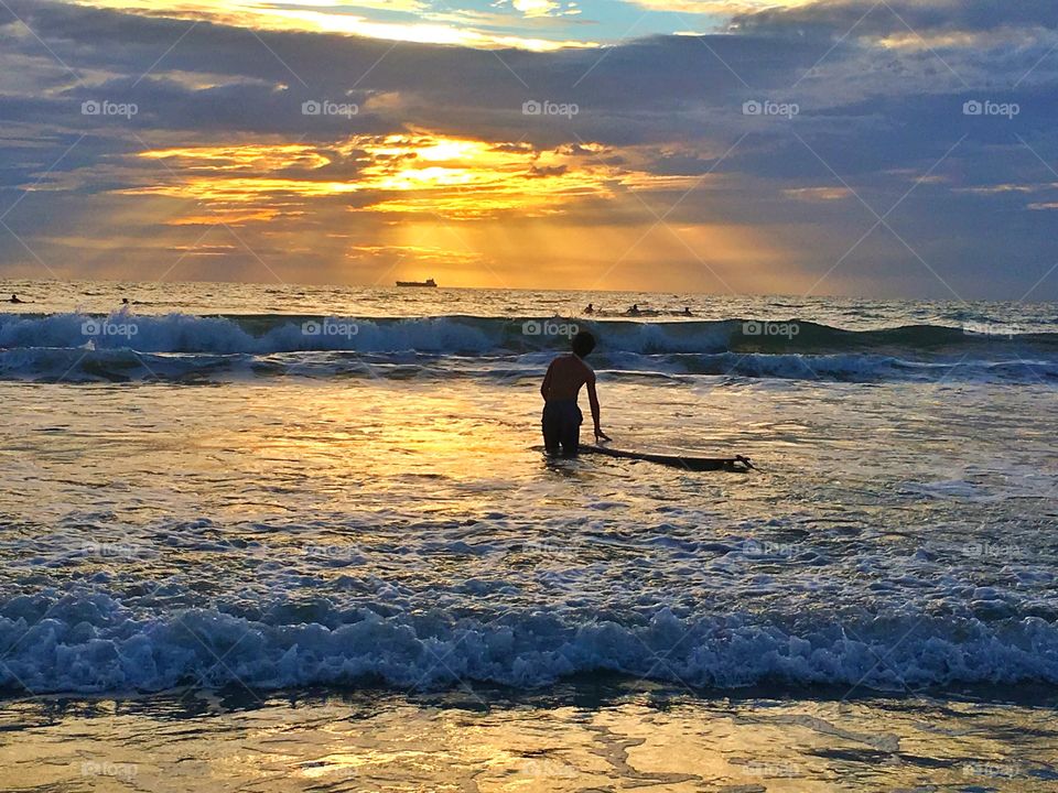 Surfing sunrise