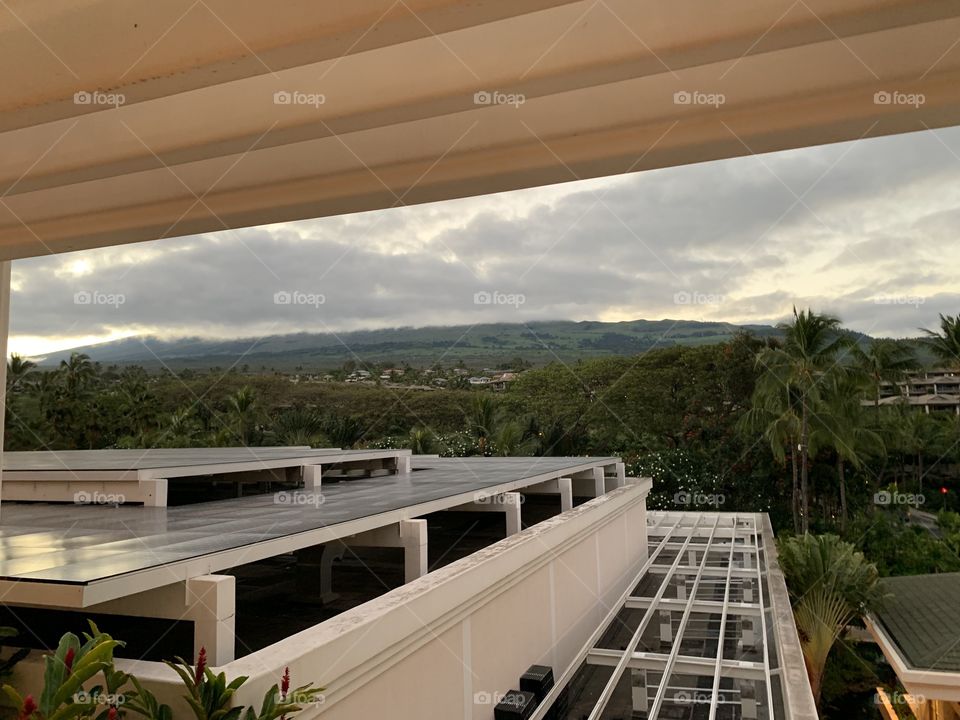 Mountain from hotel corridor 