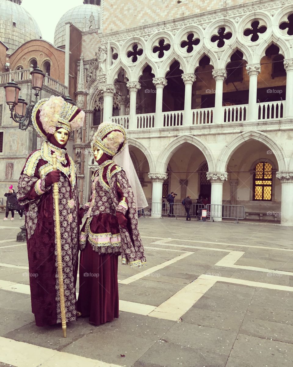Costumes of carnival festival of venice italy