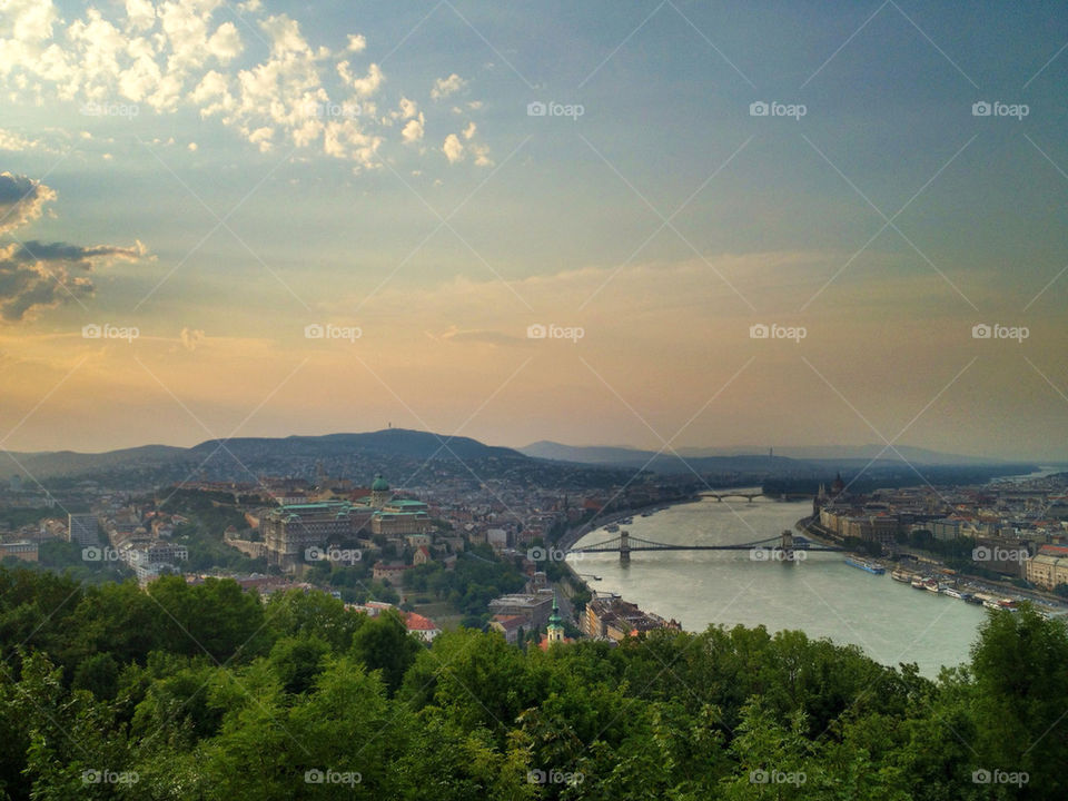 budapest landscape summer sunset by nvr
