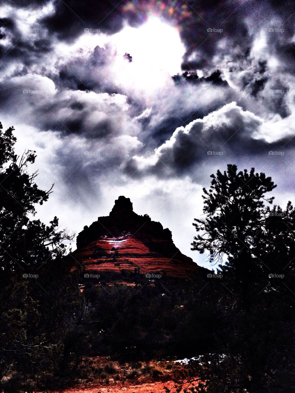 Sun Burst over Bell Rock