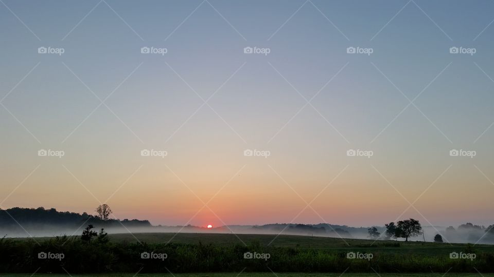 north Carolina foggy sunrise