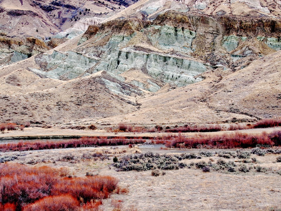 Canyon of colored hills