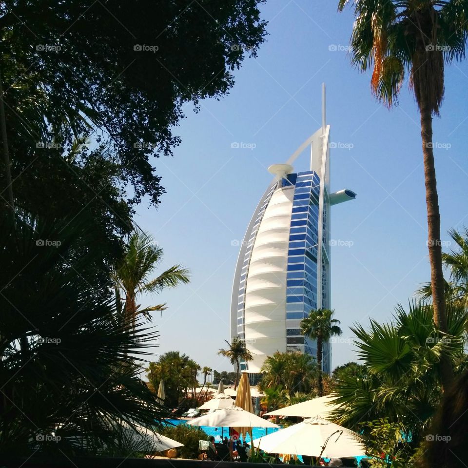 Burj Al Arab . photo taken from the Jumeira Beach Hotel (Dubai, UAE) 