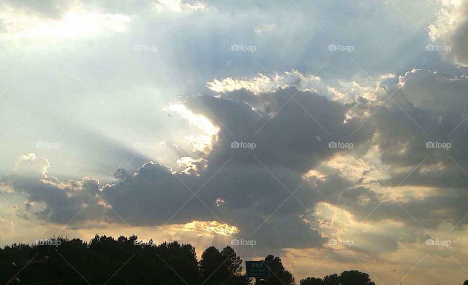 Heaven's Gate. beautiful clouds with the light shining through