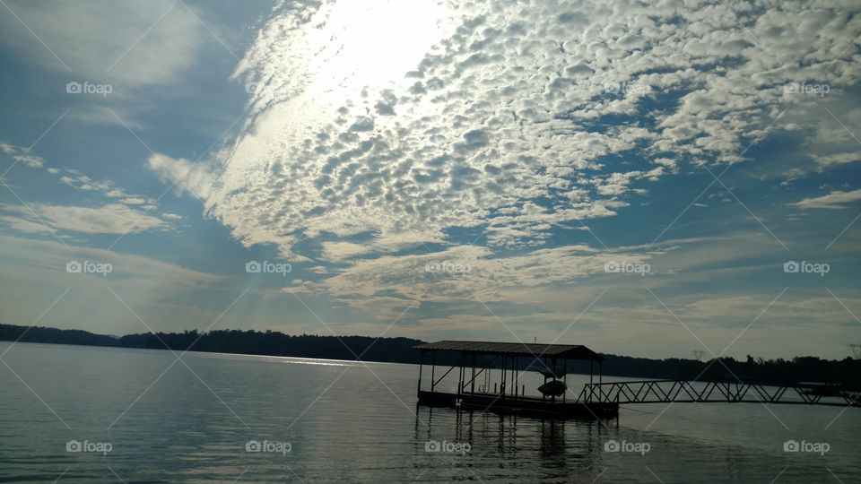 Sunshining on lake