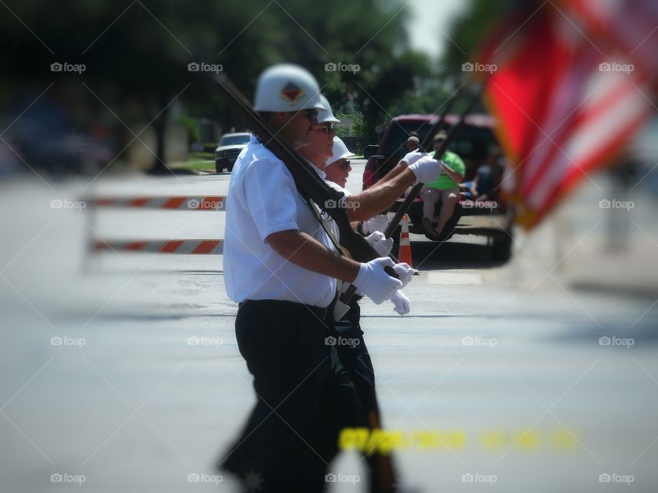 happy 😊 birthday 🎂 America. This is a picture of some members of the honor guard 💂 of Graham Texas who appeared in the local parade