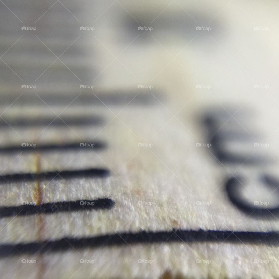 Macro wooden ruler