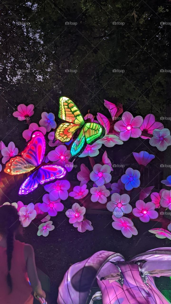 artistic light statue of Butterflies and flowers