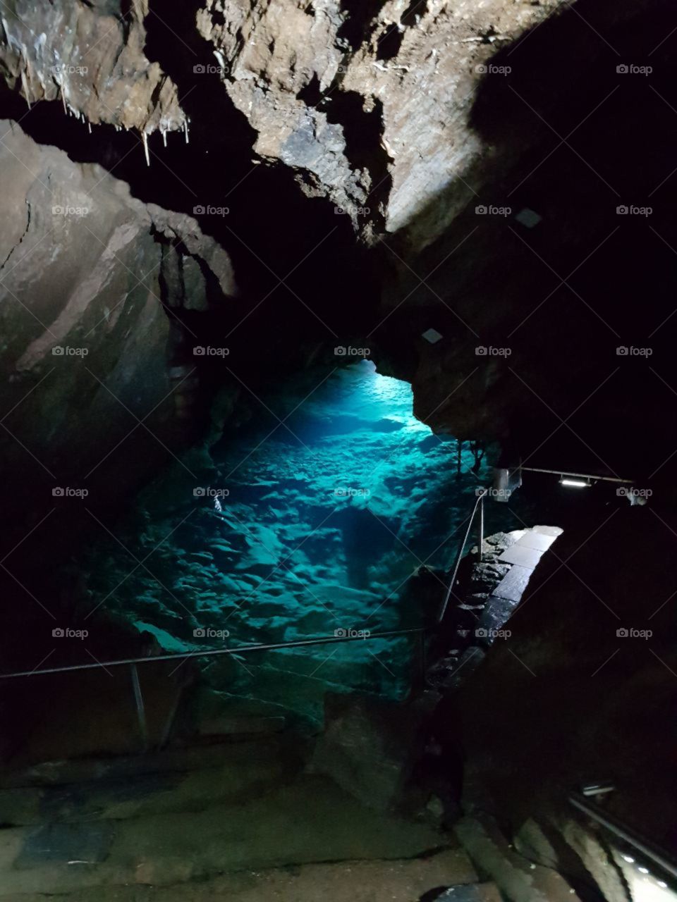 See, Höhle, Blau, Stein