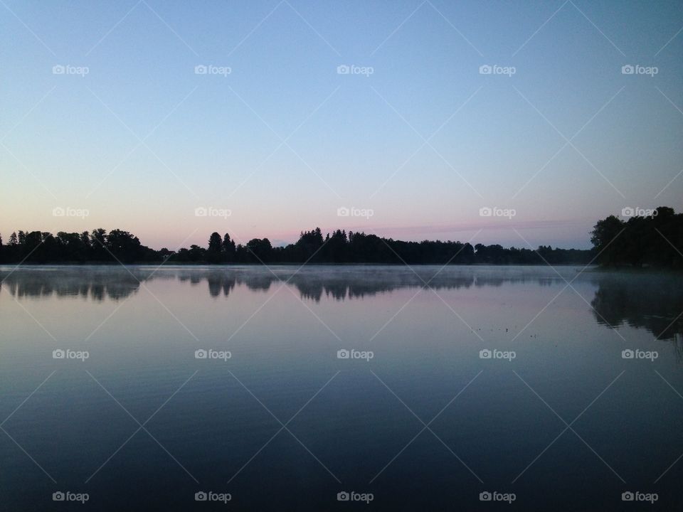 Lake, Reflection, Water, Dawn, No Person
