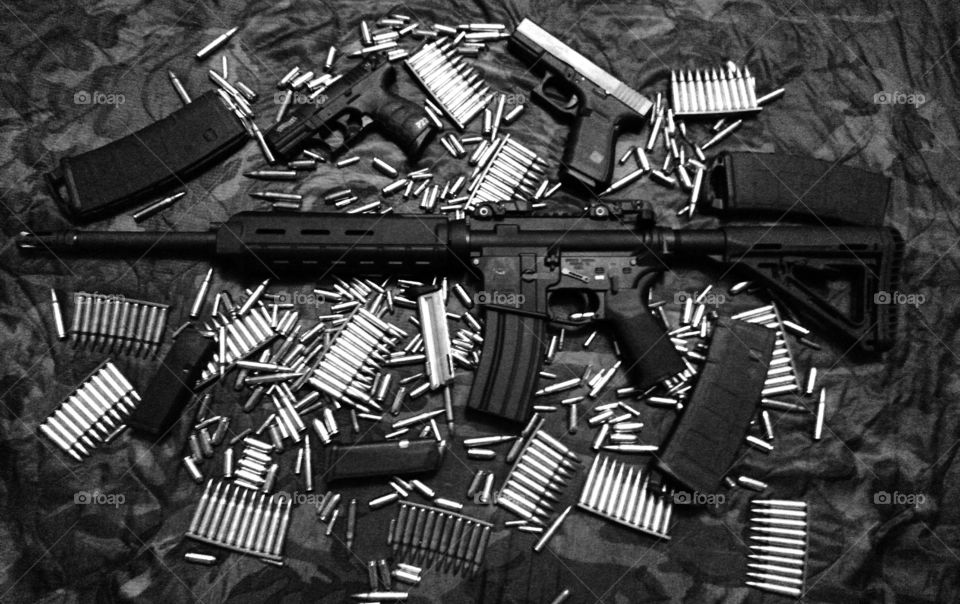 Black and white firearms 