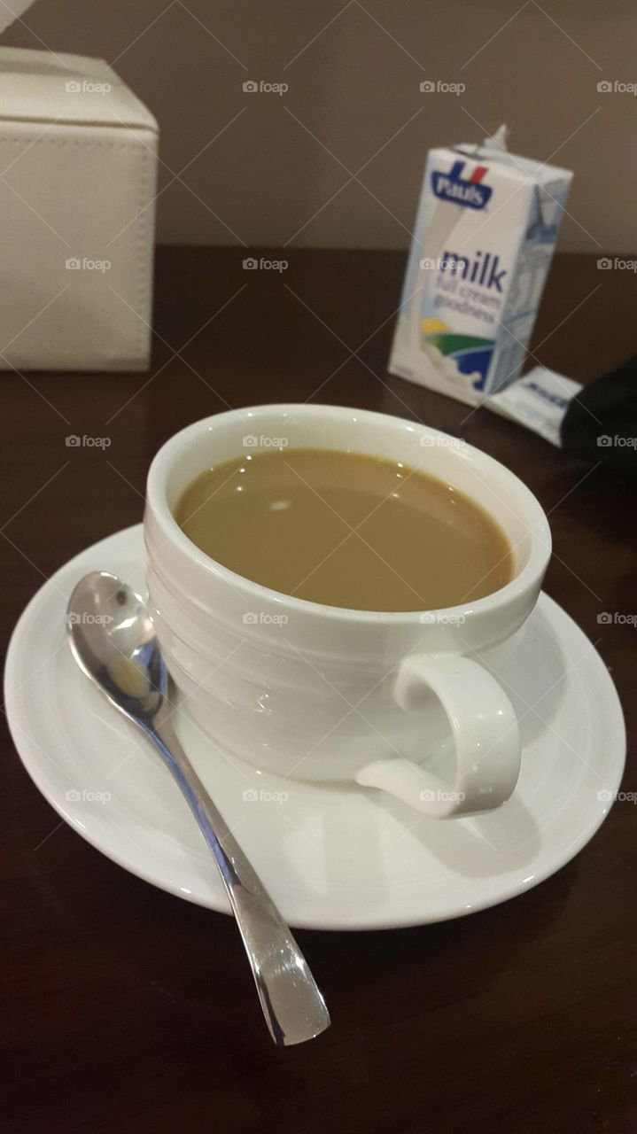 Made my coffee in my room at Hotel Morobe.