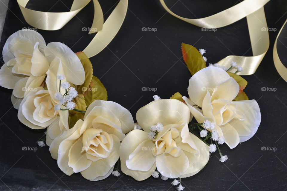 High angle view of artificial flowers