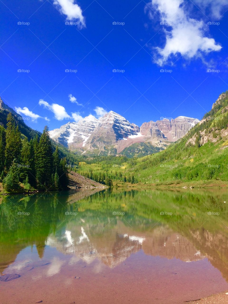Maroon Bells, Aspen, CO. The most photographed mountains in Colorado. I was blessed with a beautiful day.