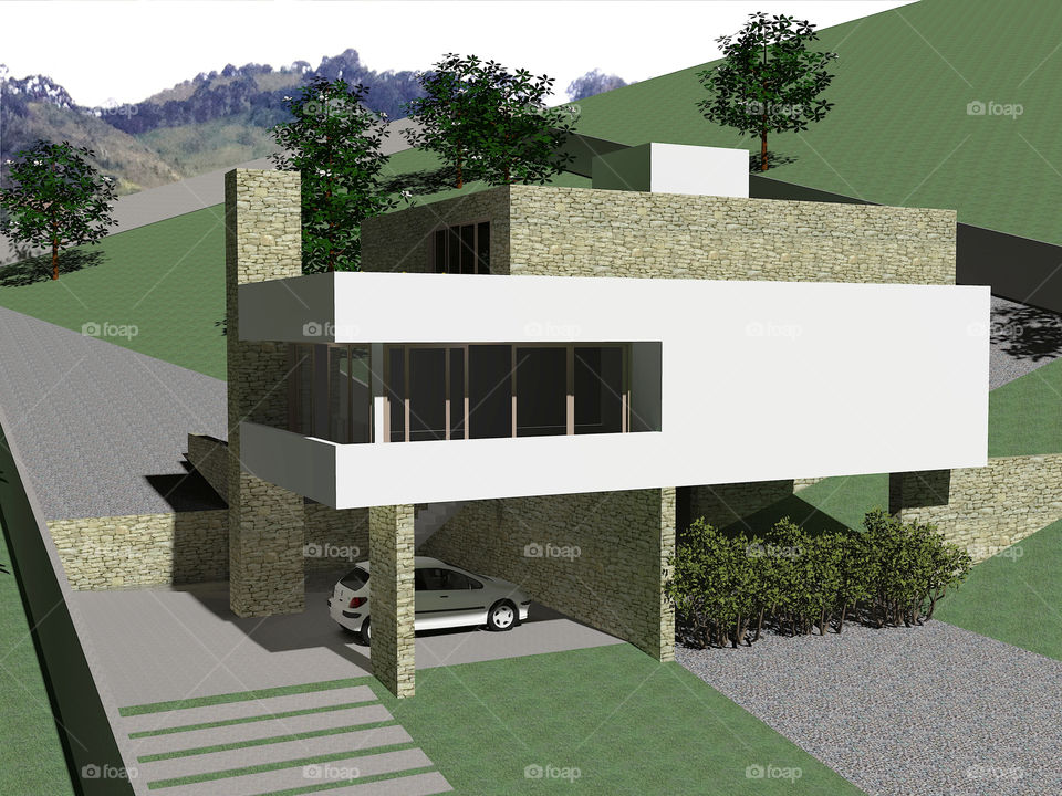 Casa no terreno em aclive - House at the slope