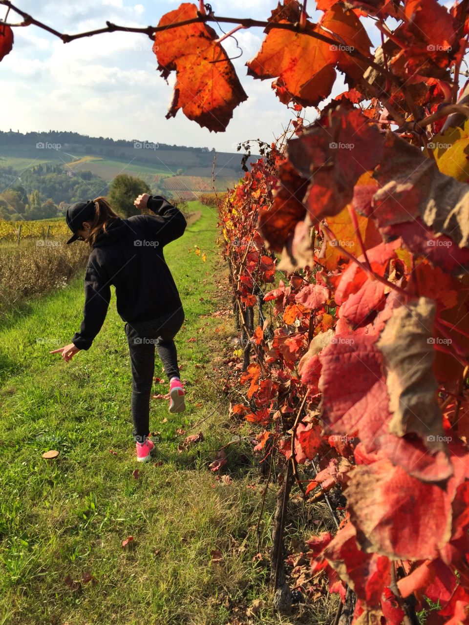 Playing in autumn. Playing in autumn