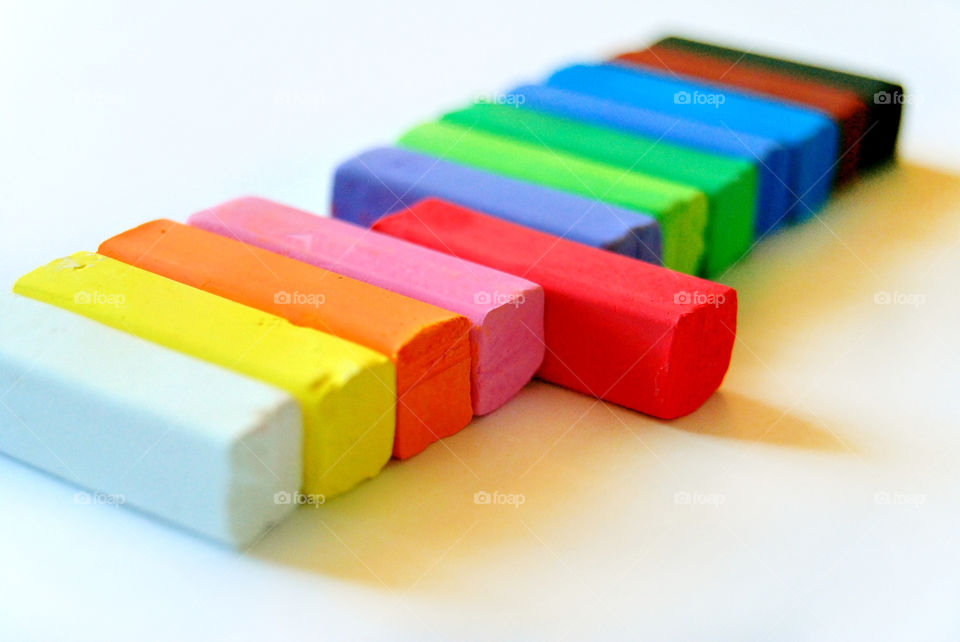 Close-up of multi-colored chalk sticks