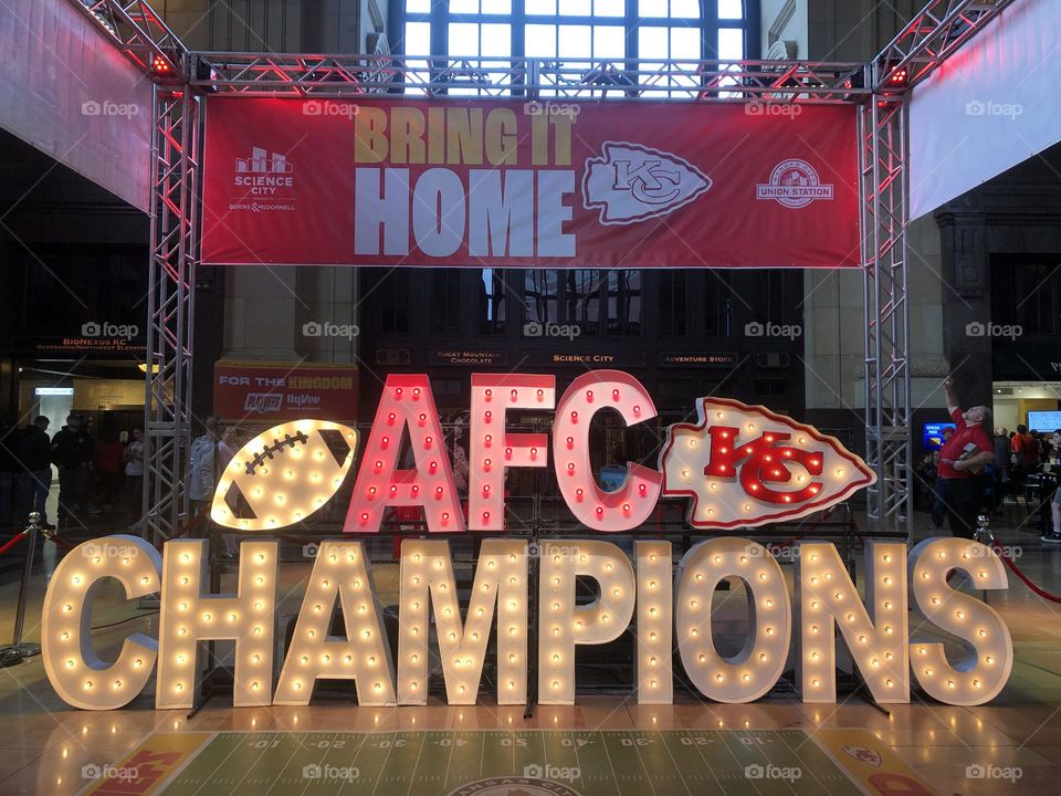 Union Station AFC Champions Light Display Kansas City Chiefs 