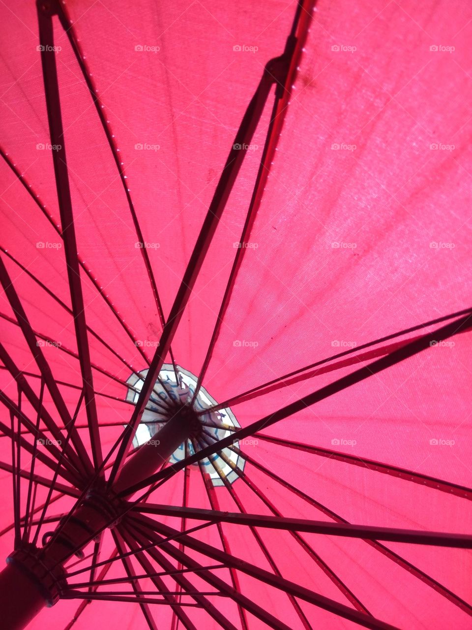 Triangles on pink umbrella