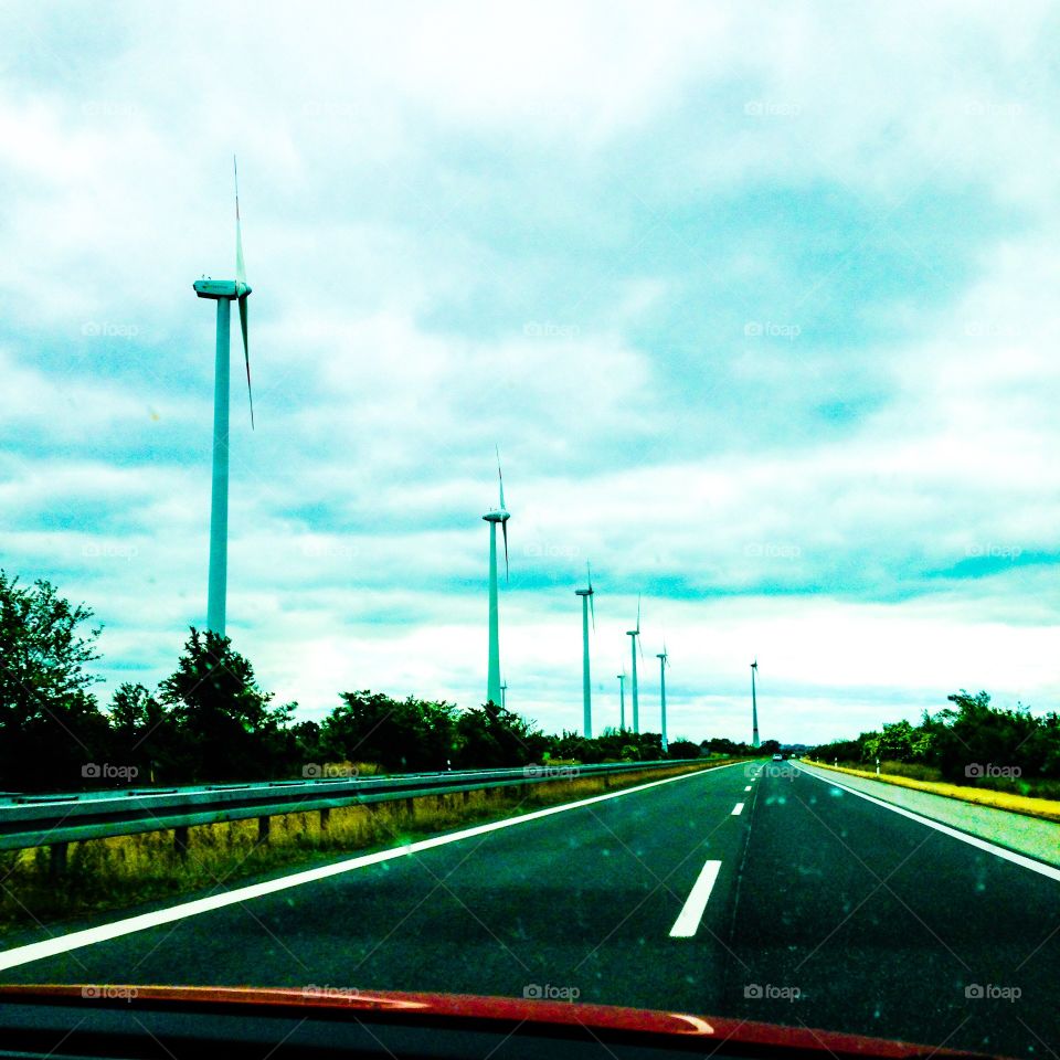 wind turbines on the road to berlin