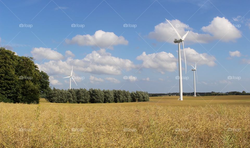 Wind turbines in Skåne, Sweden.