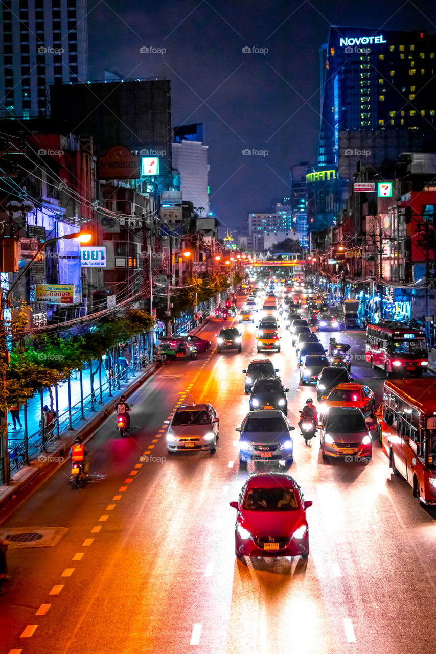 Night city. Bangkok, Thailand.