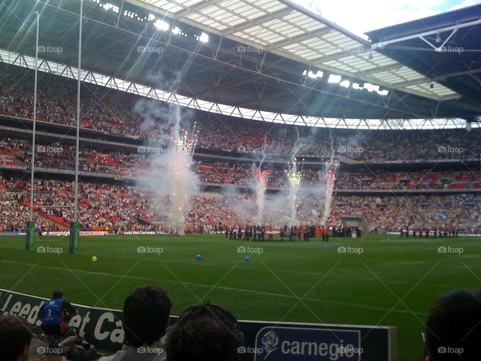 Rugby match at wembley stadium