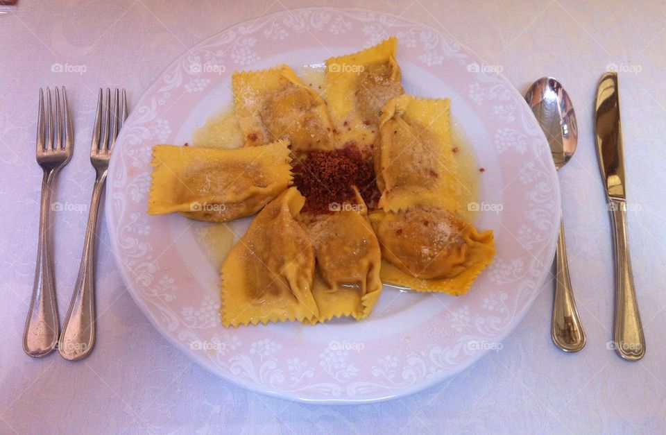 Pumpkin ravioli, Verona