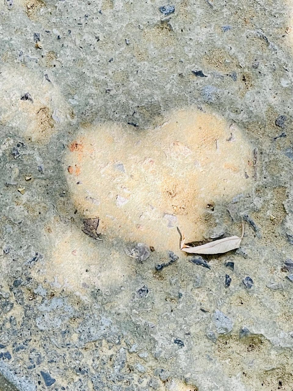 An imperfect heart on the ground 