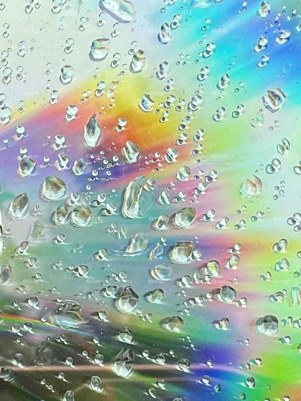 Rain drops on a disc