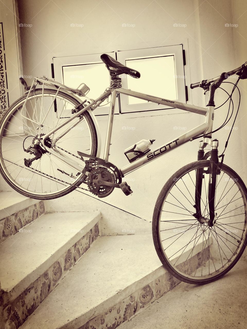 Bike on stairs