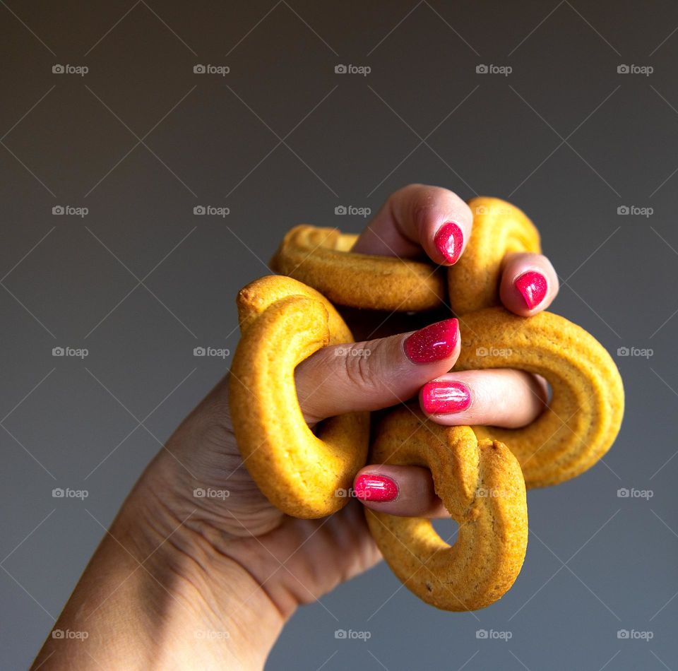 Hand with cookies