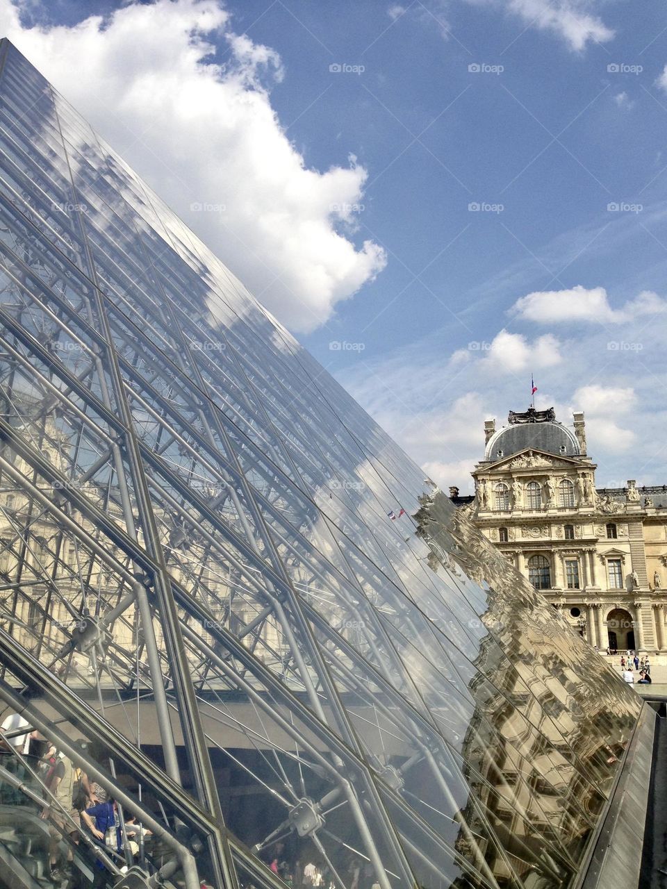 Old and new architecture reflecting buildings landmarks