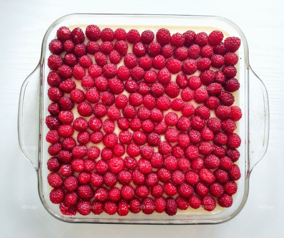 sweet pie with raspberries