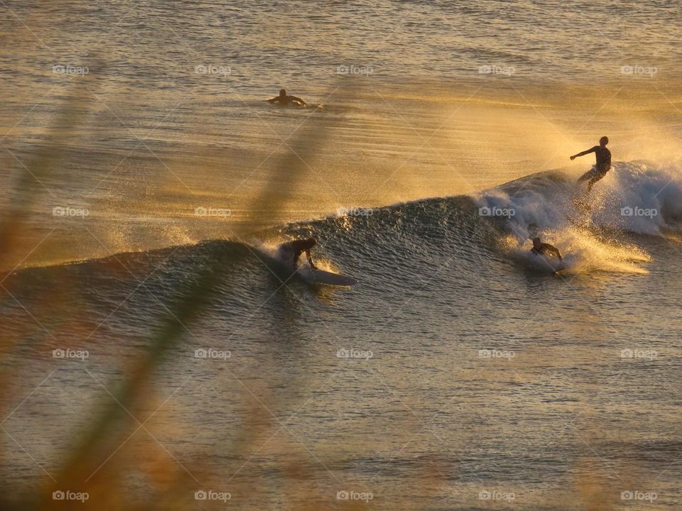 Sunset surfing