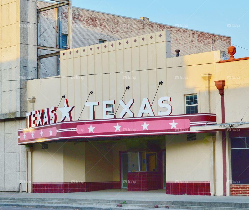 Historic Texas Theater in Hillsboro, Texas. 