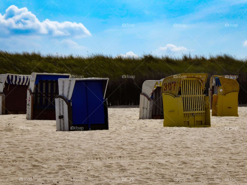 beach chairs on the north sea - Strandkörbe Cuxhaven 