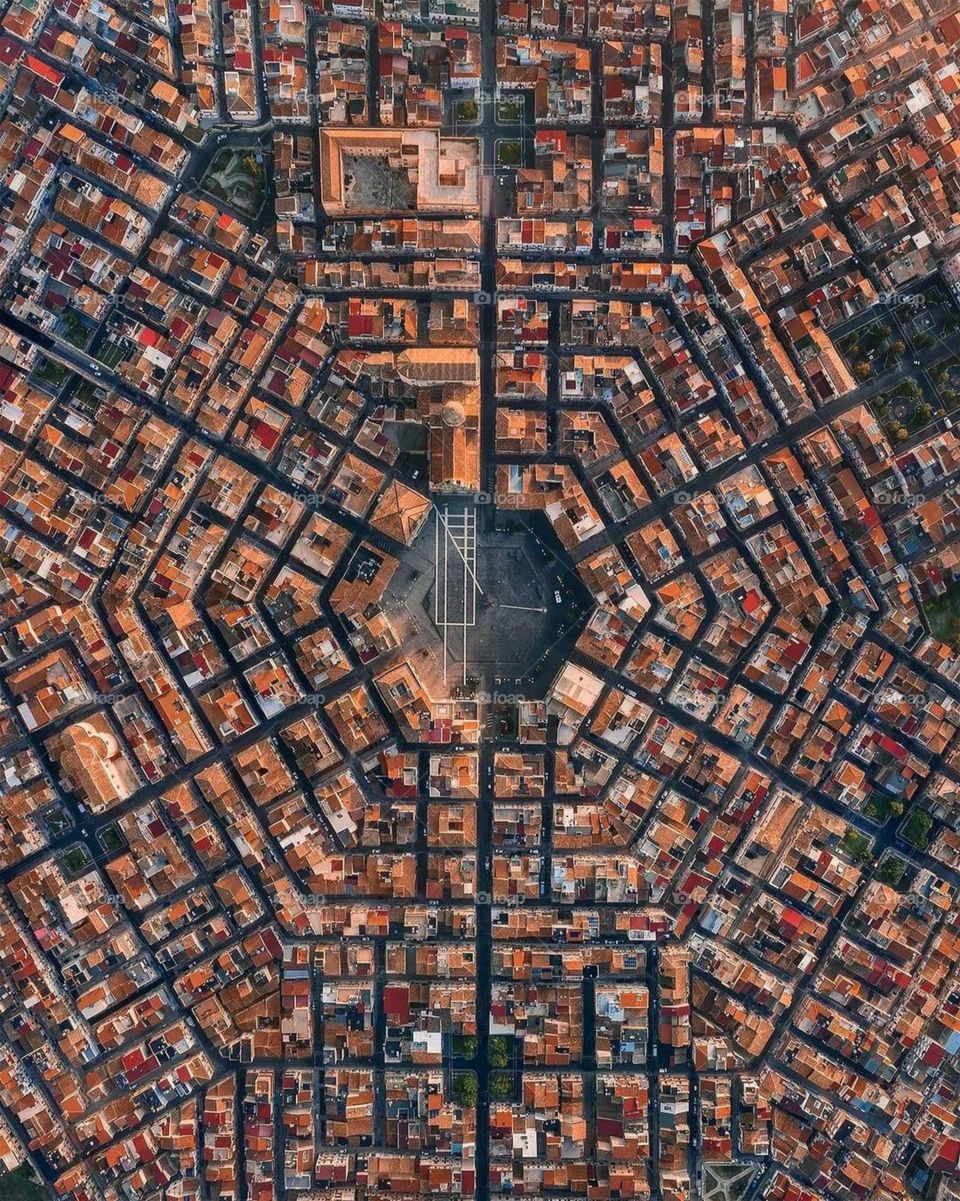 Sicily, Italy view from above strange shapes abstract city