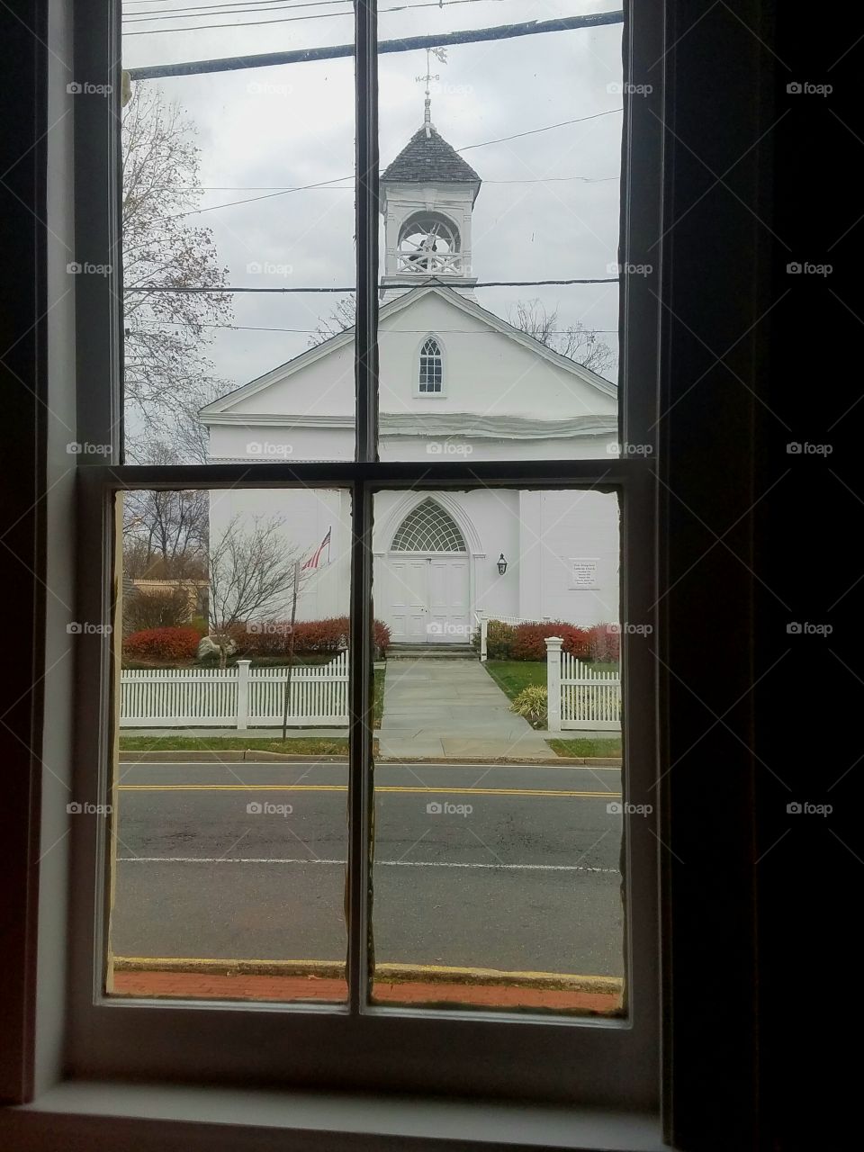 church through the window