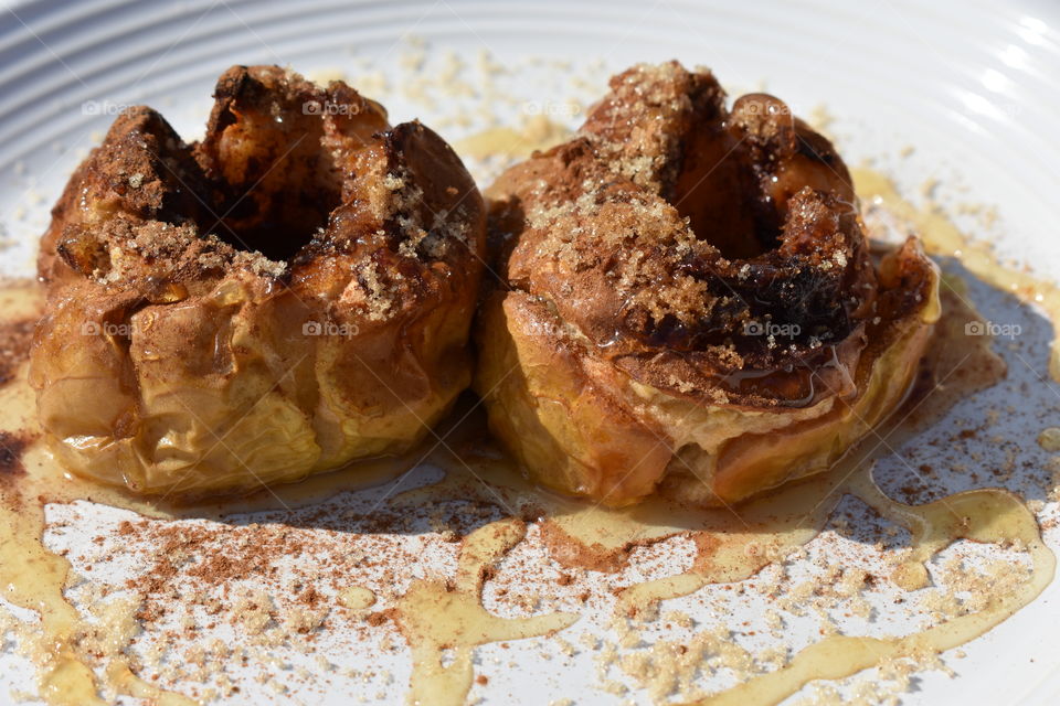 Baked apples with honey for my lunch box for work.