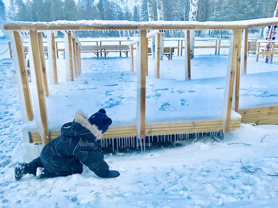 Playing outside in the snow 
