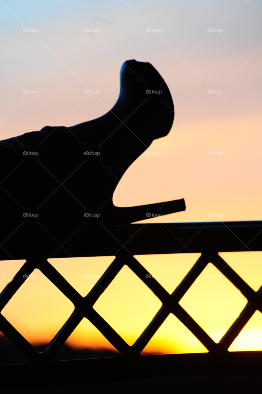 sunset abstract shoe foot by lightanddrawing