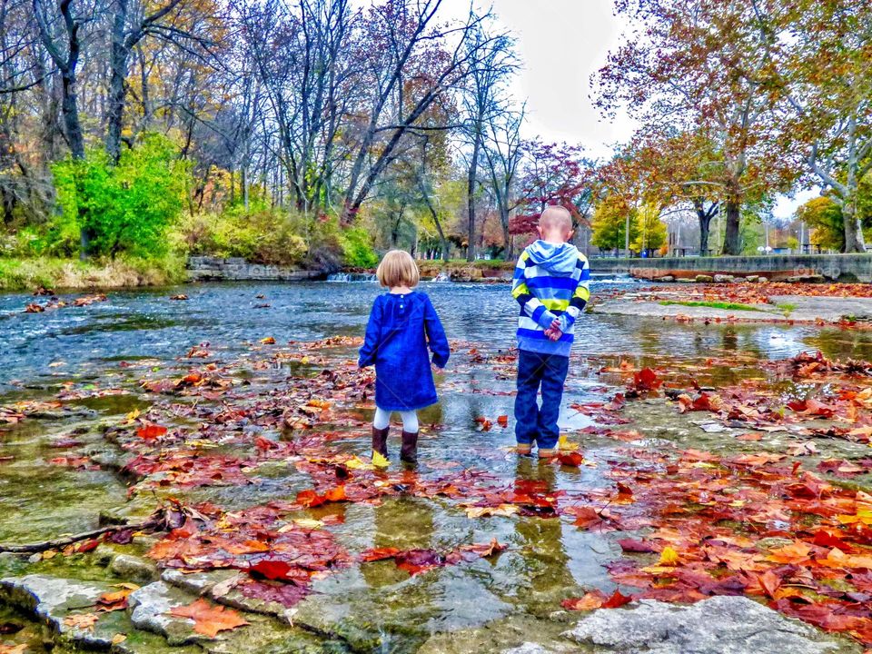 Cute ones by the river in fall