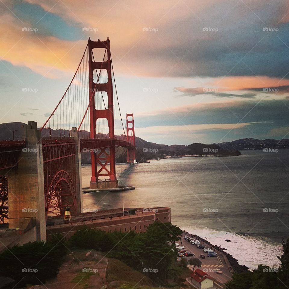 Water, Bridge, Sea, Sunset, Ocean