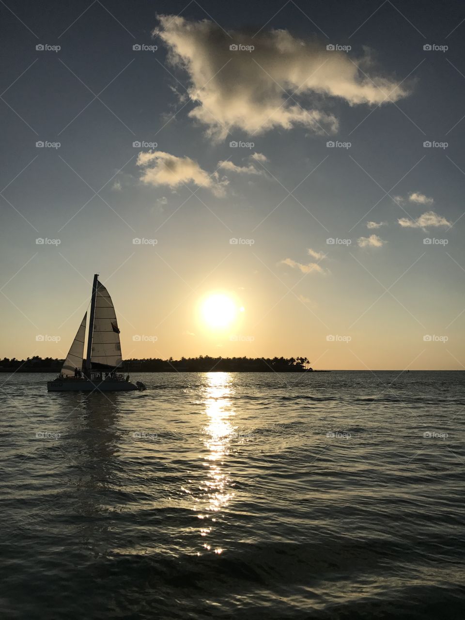 Key West Sail Boat Sunset