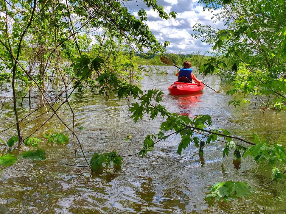 Kayak in the woods