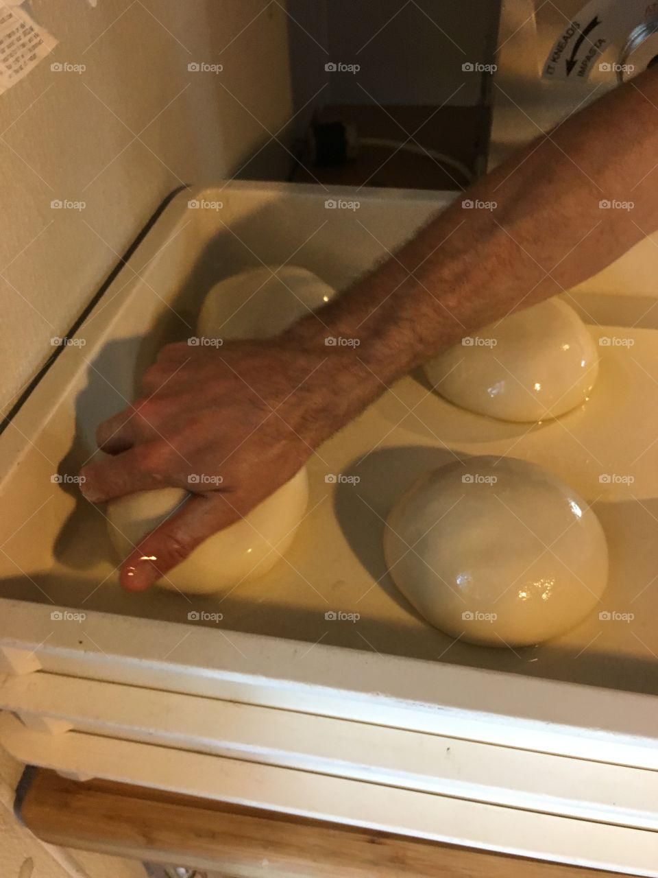 Pizza dough preparation 